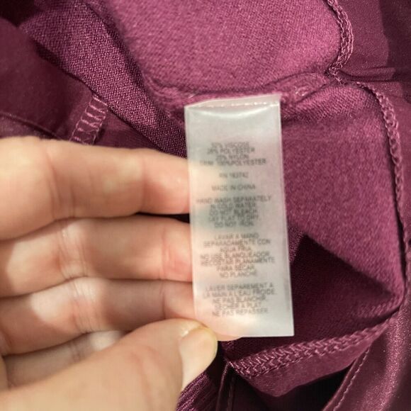 Siani Milano Wine Long Sleeve Sweater Ruffle Neck Double Layer Size S Festive - Picture 11 of 12